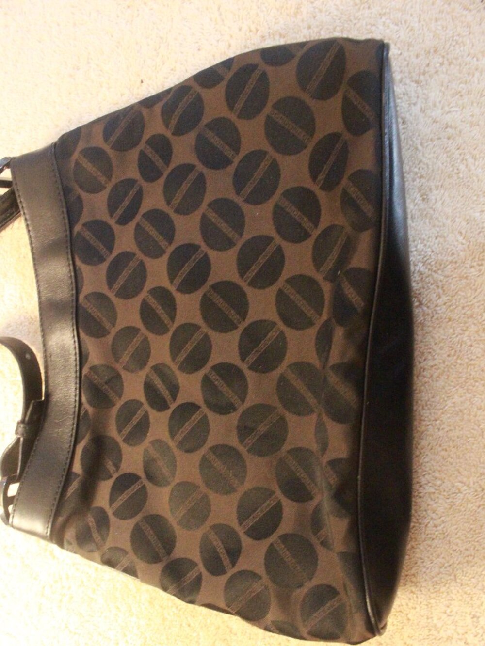 Rosetti Brown & Black Geometric Print Shoulder Tote EEE
